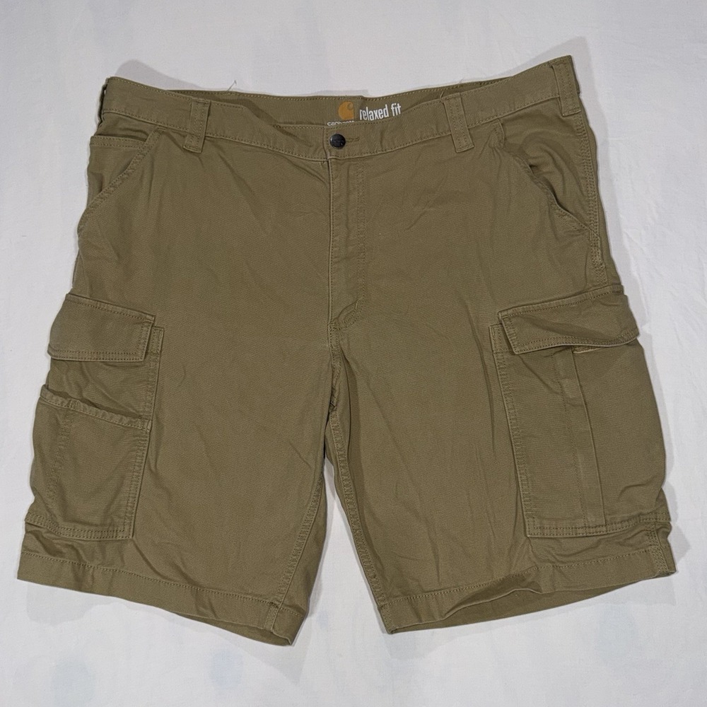 Carhartt Men's Light Brown Relaxed Fit Rugged Flex Canvas Cargo Shorts 40 103542